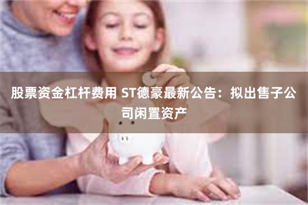 股票资金杠杆费用 ST德豪最新公告：拟出售子公司闲置资产